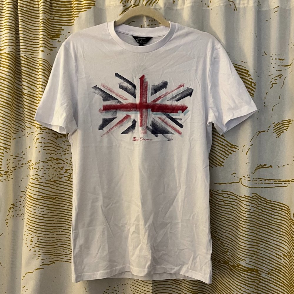 BEN SHERMAN Organic Union Jack Graphic Tee / T-Shirt NWT Size SM Out-of-print